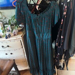 Torrid Blue Off-Shoulder Maxi Dress with Flutter Sleeves  Torrid size 0